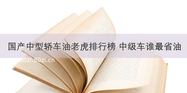 国产中型轿车油老虎排行榜 中级车谁最省油