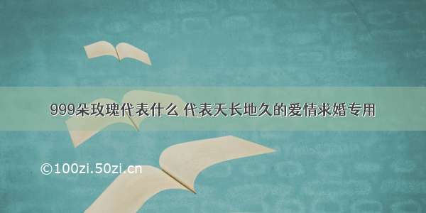 999朵玫瑰代表什么 代表天长地久的爱情求婚专用