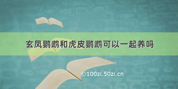 玄凤鹦鹉和虎皮鹦鹉可以一起养吗