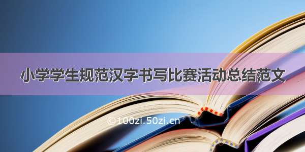 小学学生规范汉字书写比赛活动总结范文