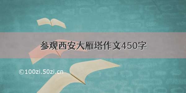 参观西安大雁塔作文450字