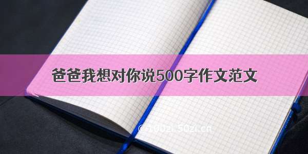 爸爸我想对你说500字作文范文