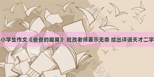 小学生作文《爸爸的脚臭》 批改老师表示无奈 给出评语天才二字