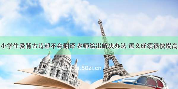 小学生爱背古诗却不会翻译 老师给出解决办法 语文成绩很快提高