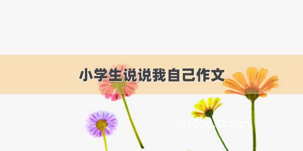 小学生说说我自己作文