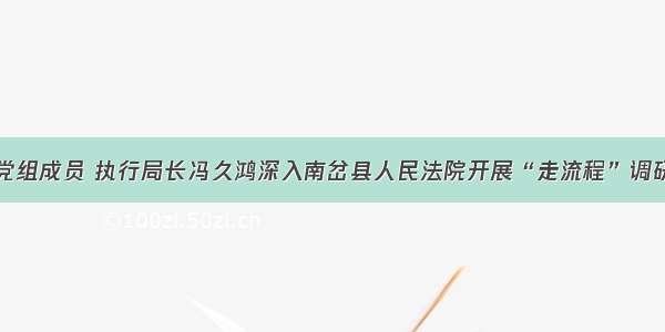 伊春中院党组成员 执行局长冯久鸿深入南岔县人民法院开展“走流程”调研指导工作