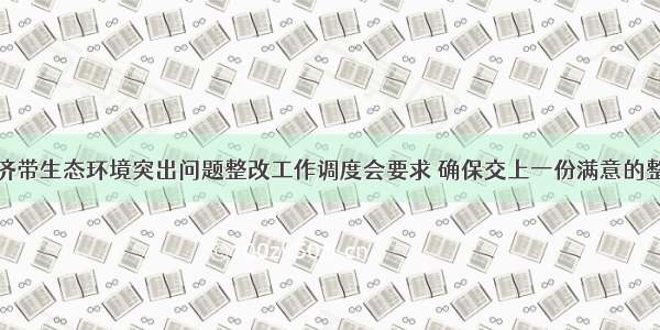 长江经济带生态环境突出问题整改工作调度会要求 确保交上一份满意的整改答卷