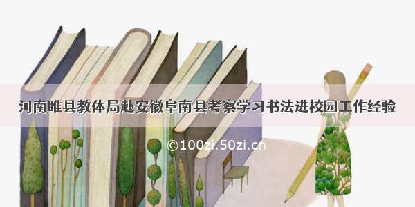 河南睢县教体局赴安徽阜南县考察学习书法进校园工作经验