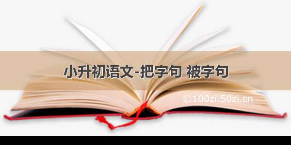 小升初语文-把字句 被字句