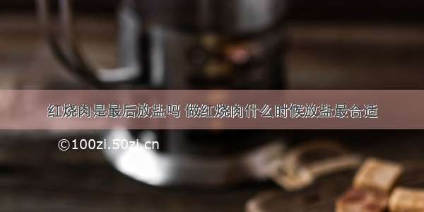 红烧肉是最后放盐吗 做红烧肉什么时候放盐最合适