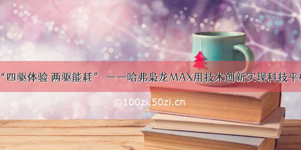 “四驱体验 两驱能耗” ——哈弗枭龙MAX用技术创新实现科技平权