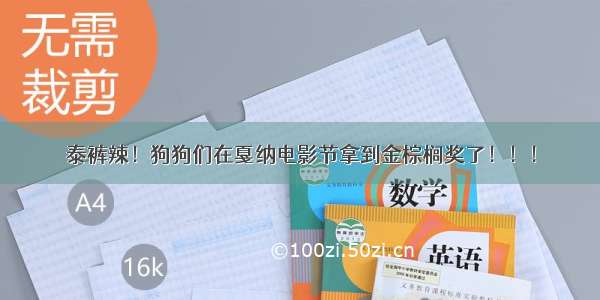 泰裤辣！狗狗们在戛纳电影节拿到金棕榈奖了！！！