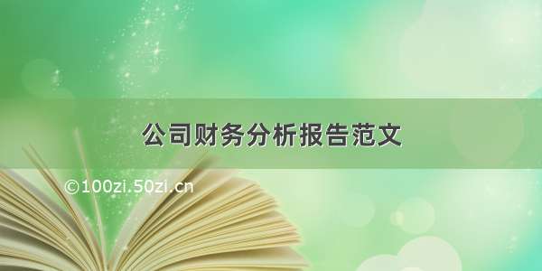 公司财务分析报告范文