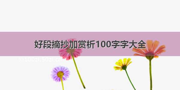 好段摘抄加赏析100字字大全