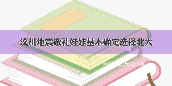 汶川地震敬礼娃娃基本确定选择北大