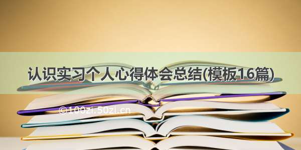 认识实习个人心得体会总结(模板16篇)