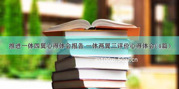 推进一体四翼心得体会报告 一体两翼三评价心得体会(4篇)