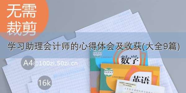 学习助理会计师的心得体会及收获(大全9篇)