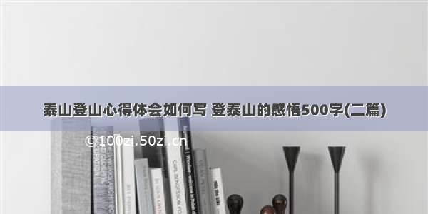 泰山登山心得体会如何写 登泰山的感悟500字(二篇)