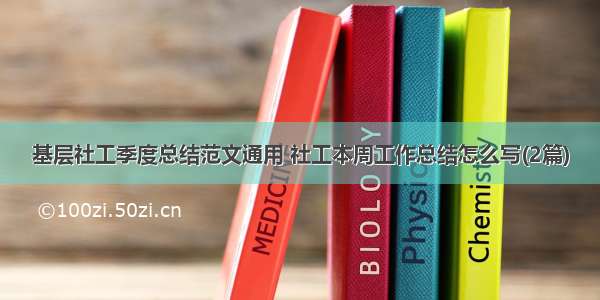 基层社工季度总结范文通用 社工本周工作总结怎么写(2篇)