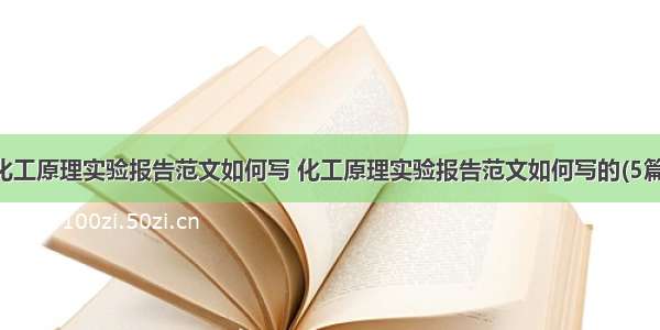 化工原理实验报告范文如何写 化工原理实验报告范文如何写的(5篇)