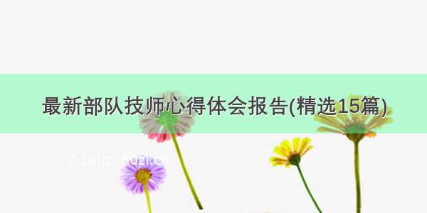 最新部队技师心得体会报告(精选15篇)