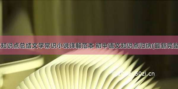 初中语文知识点总结文学常识小说详解范本 初中语文知识点归纳(最新完整版(七篇)