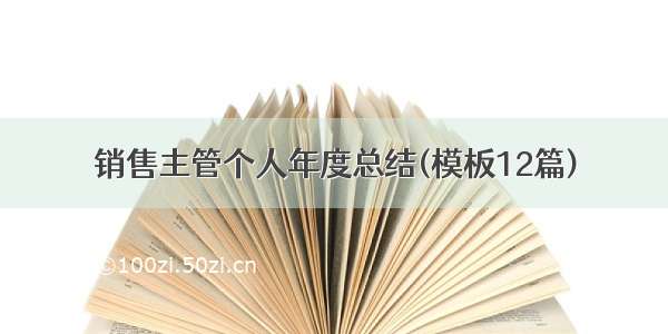 销售主管个人年度总结(模板12篇)