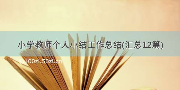 小学教师个人小结工作总结(汇总12篇)