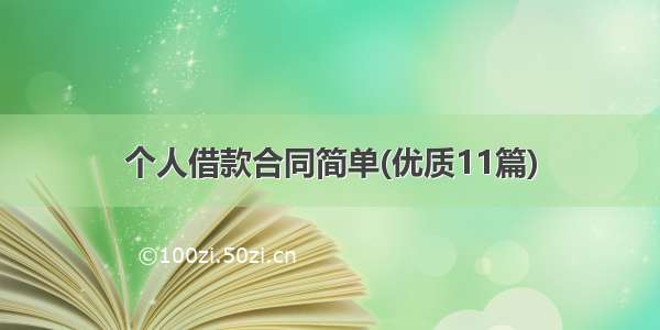 个人借款合同简单(优质11篇)