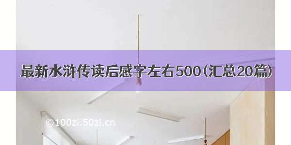 最新水浒传读后感字左右500(汇总20篇)