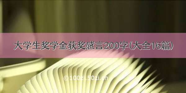 大学生奖学金获奖感言200字(大全16篇)