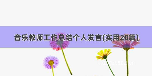 音乐教师工作总结个人发言(实用20篇)