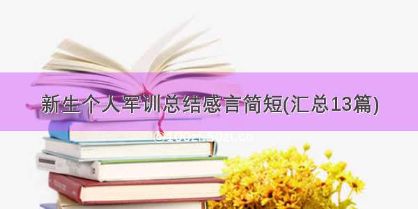 新生个人军训总结感言简短(汇总13篇)