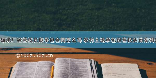 农村碾米厂经营权长期承包合同怎么写 农村土地承包经营权纠纷案例(3篇)