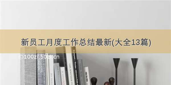 新员工月度工作总结最新(大全13篇)