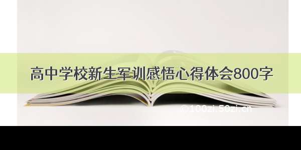 高中学校新生军训感悟心得体会800字