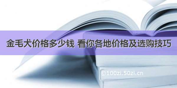 金毛犬价格多少钱 看你各地价格及选购技巧