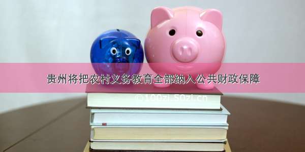 贵州将把农村义务教育全部纳入公共财政保障