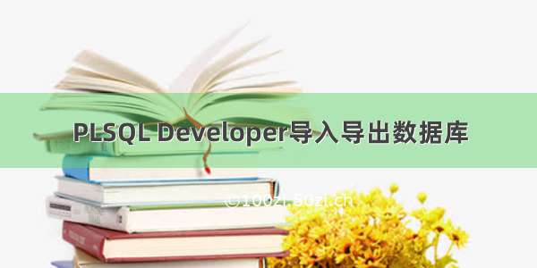 PLSQL Developer导入导出数据库