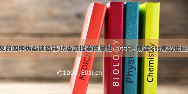 css常见的四种伪类选择器 伪类选择器的属性 – CSS – 前端 css怎么让图片居中