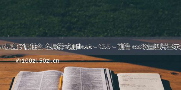 float是盒子属性么 全局样式加float – CSS – 前端 css设置图片显示大小