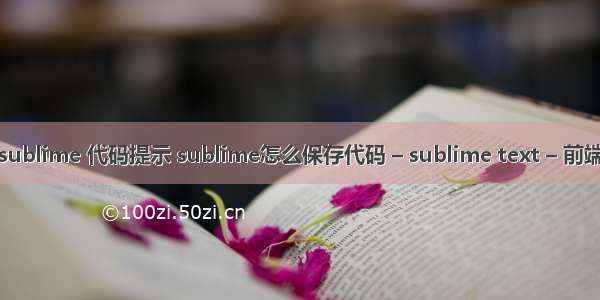 sublime 代码提示 sublime怎么保存代码 – sublime text – 前端