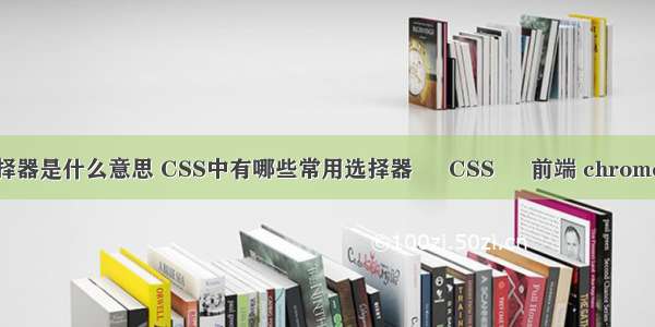 css中类型选择器是什么意思 CSS中有哪些常用选择器 – CSS – 前端 chrome清除css缓存