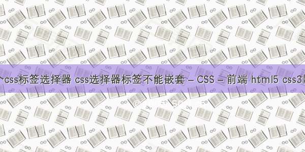 制作一个css标签选择器 css选择器标签不能嵌套 – CSS – 前端 html5 css3网页实例