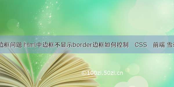 border边框问题 html中边框不显示border边框如何控制 – CSS – 前端 雪碧图css