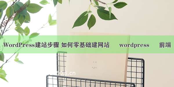 WordPress建站步骤 如何零基础建网站 – wordpress – 前端