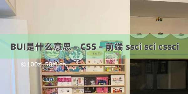 BUI是什么意思 – CSS – 前端 ssci sci cssci