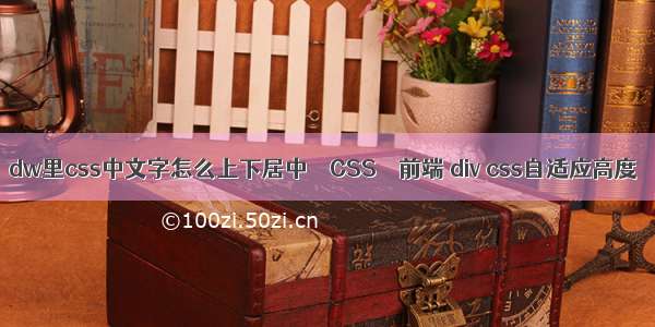 dw里css中文字怎么上下居中 – CSS – 前端 div css自适应高度