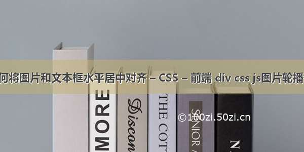 word中如何将图片和文本框水平居中对齐 – CSS – 前端 div css js图片轮播代码怎么写